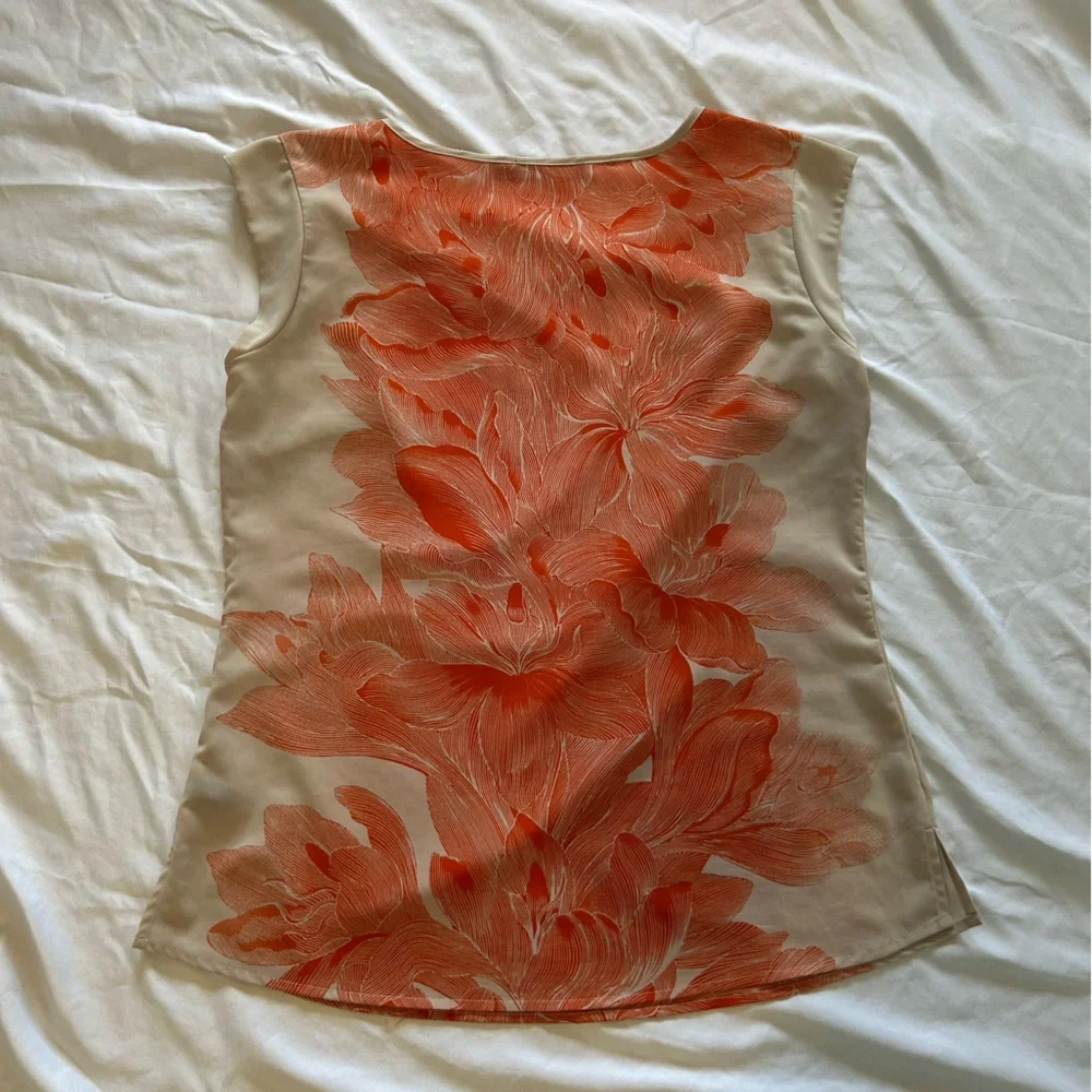 The Limited Orange and Cream Floral Blouse - Picture 4 of 6